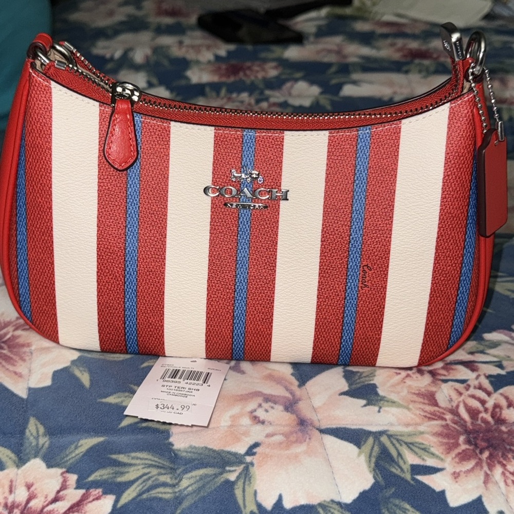 NWT - Teri Shoulder Bag - Red and Blue Striped Crossbody Bag